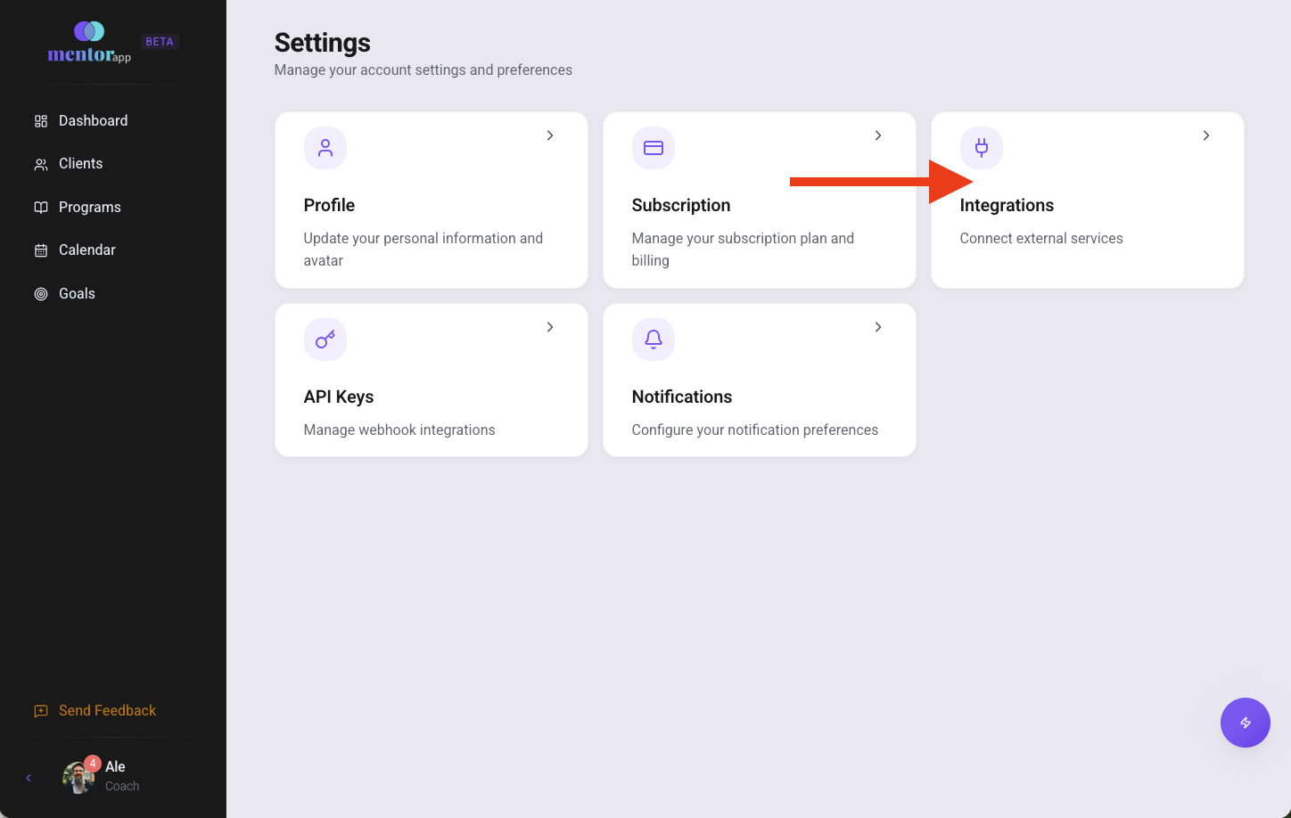 Settings Page
